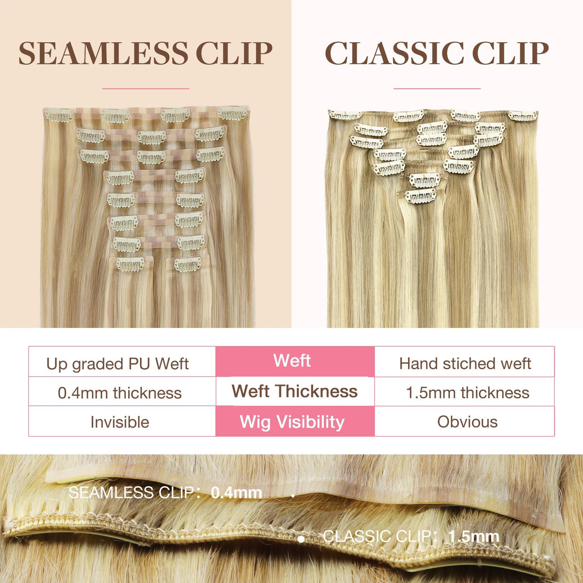 GOO GOO Clip in Hair Extensions in various shades for styling