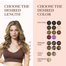GOO GOO Clip in Hair Extensions laid flat showing length