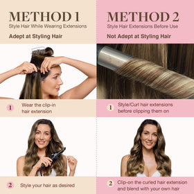 GOO GOO Clip in Hair Extensions on a model