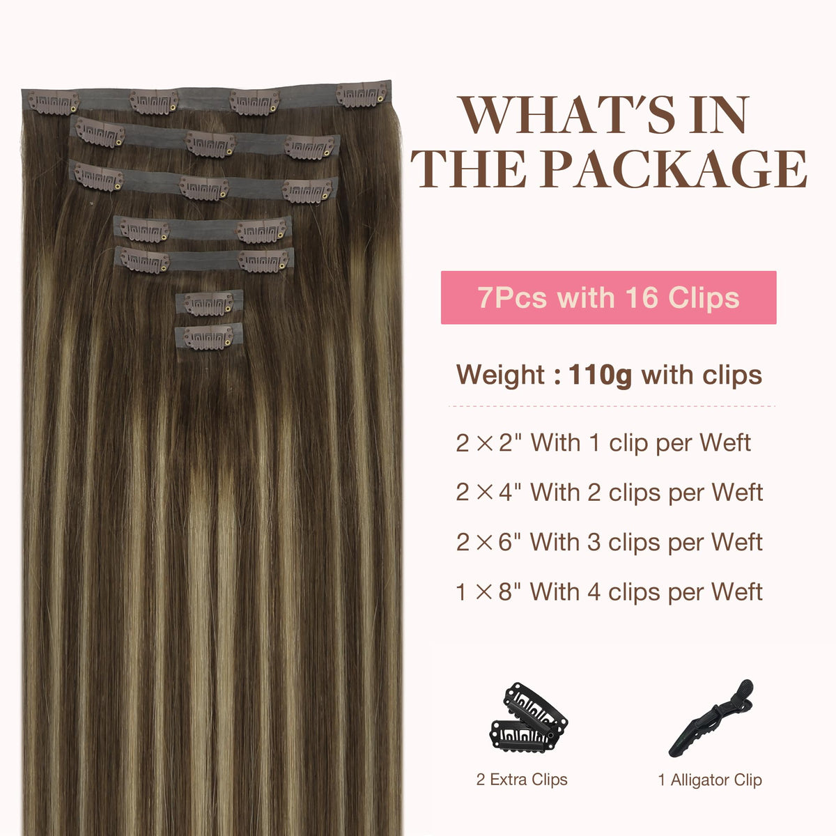 GOO GOO Clip in Hair Extensions packaging