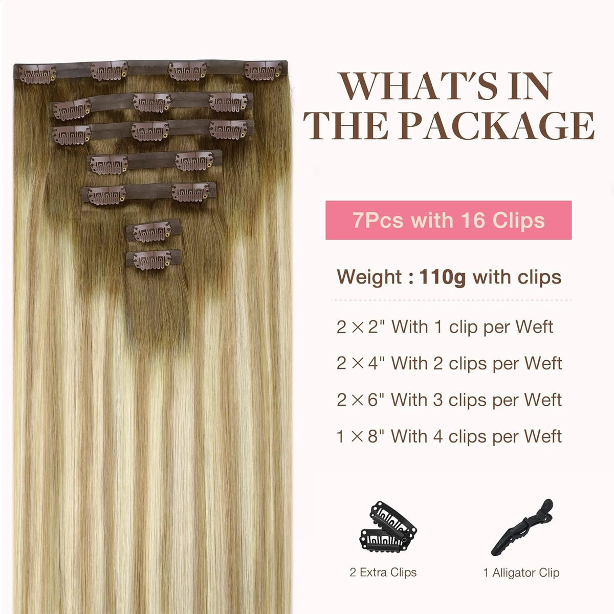 GOO GOO Clip in Hair Extensions packaging