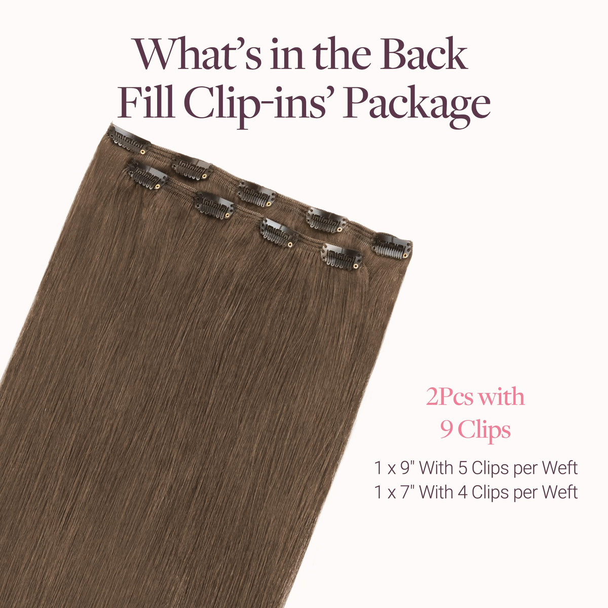 GOO GOO Clip in Hair Extensions packaging and clips