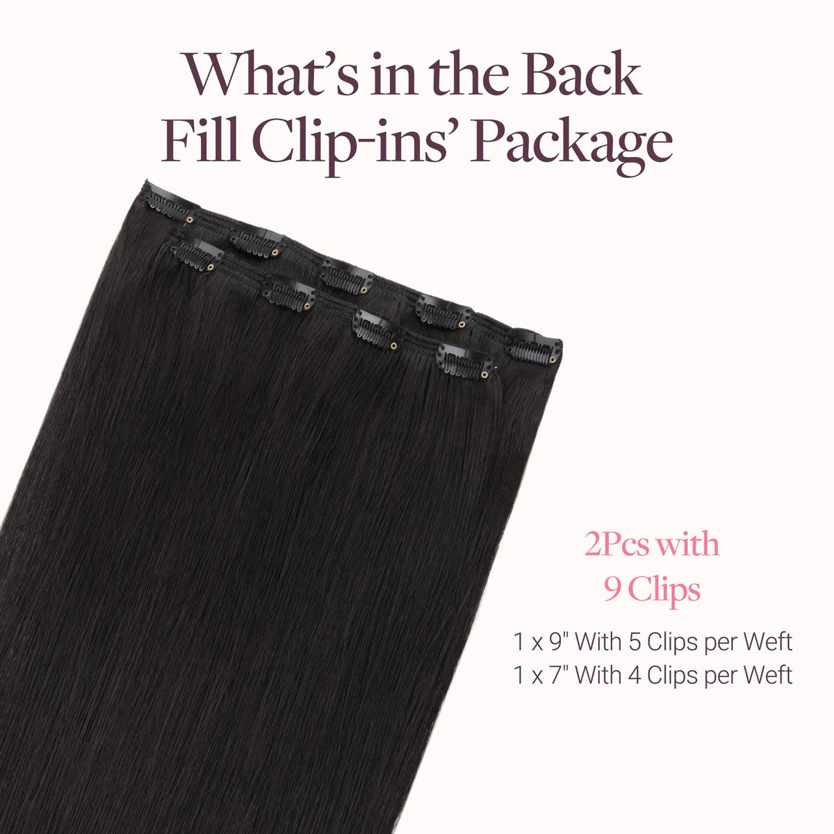 GOO GOO Clip in Hair Extensions packaging and clips