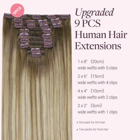 GOO GOO Clip in Hair Extensions packaging and clips