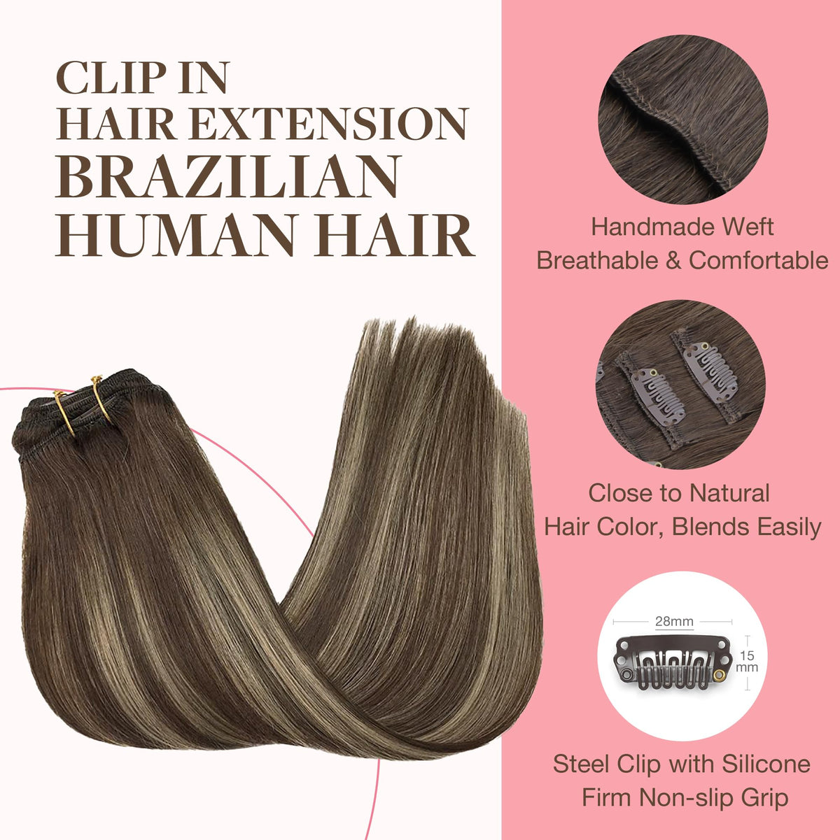 GOO GOO Clip in Hair Extensions packaging and clips