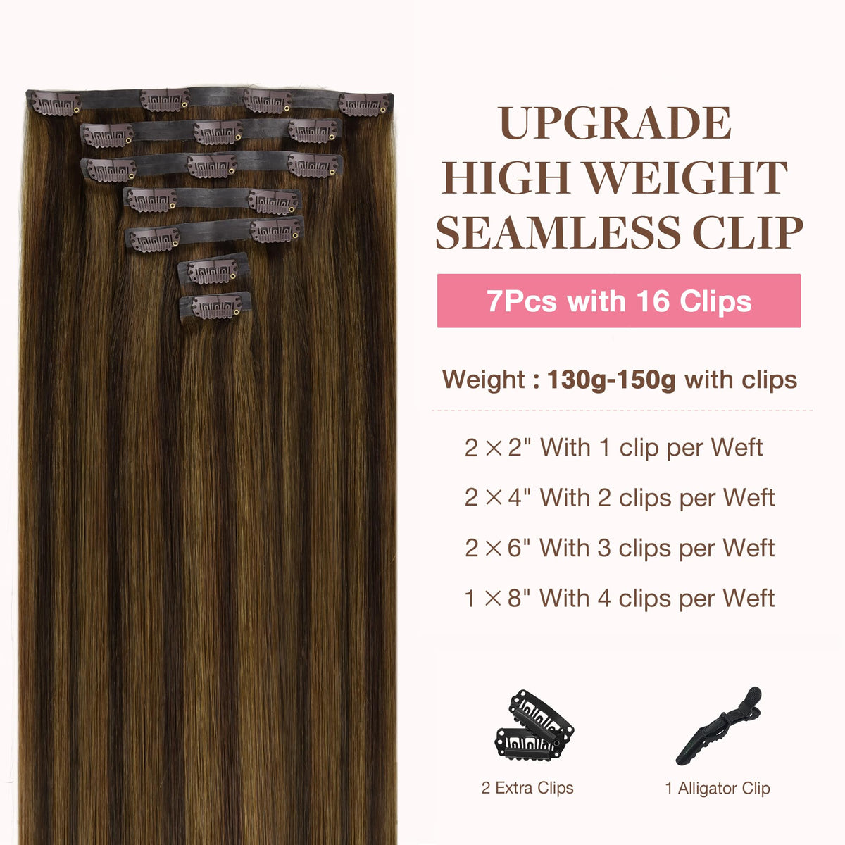GOO GOO Clip in Hair Extensions packaging and contents