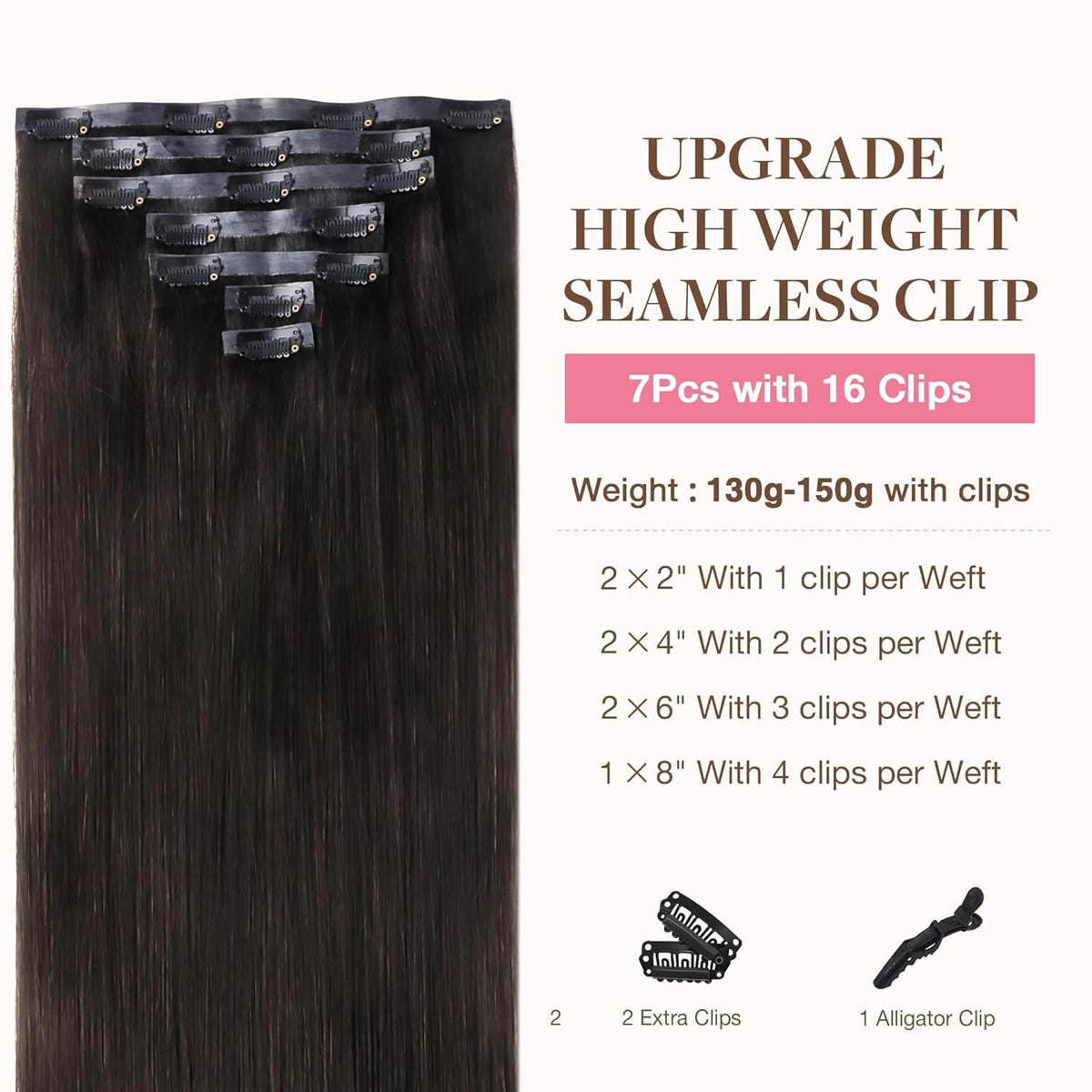 GOO GOO Clip in Hair Extensions packaging and contents