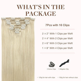 GOO GOO Clip in Hair Extensions packaging and contents