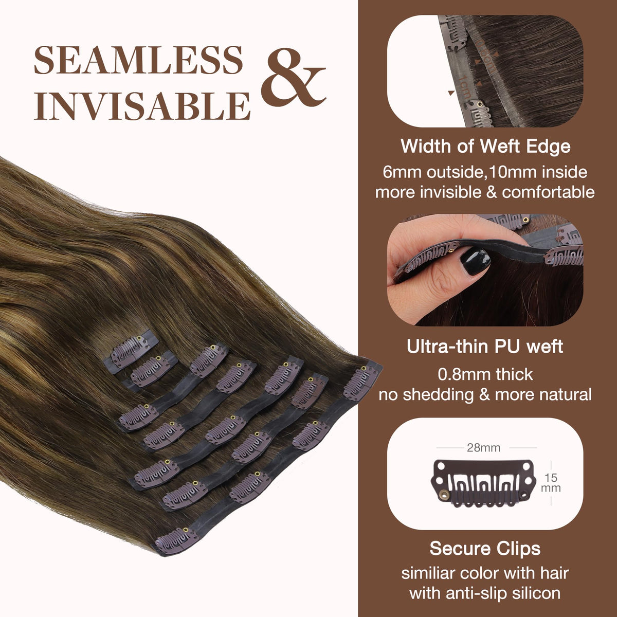 GOO GOO Clip in Hair Extensions packaging front view