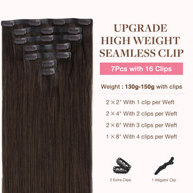 GOO GOO Clip in Hair Extensions packaging with 7 pieces