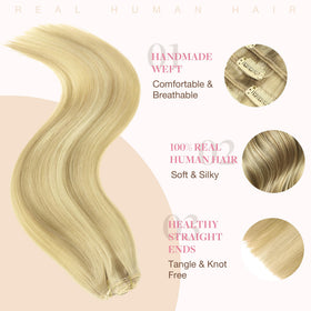 GOO GOO Clip in Hair Extensions packaging with 7 pieces