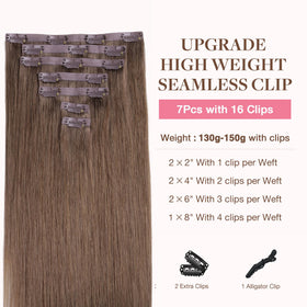 GOO GOO Clip in Hair Extensions packaging with 7 pieces