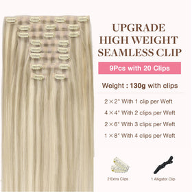 GOO GOO Clip in Hair Extensions packaging with 9 pieces
