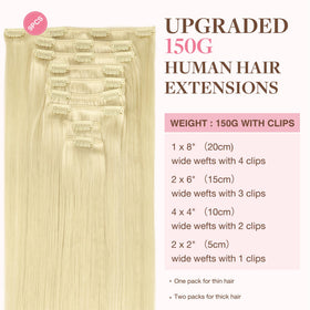 GOO GOO Clip in Hair Extensions packaging with 9 pieces