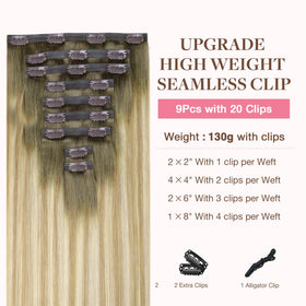 GOO GOO Clip in Hair Extensions packaging with 9 pieces
