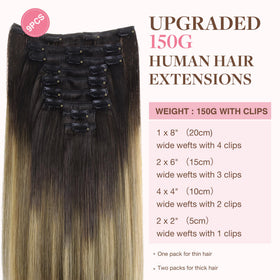 GOO GOO Clip in Hair Extensions packaging with 9 pieces