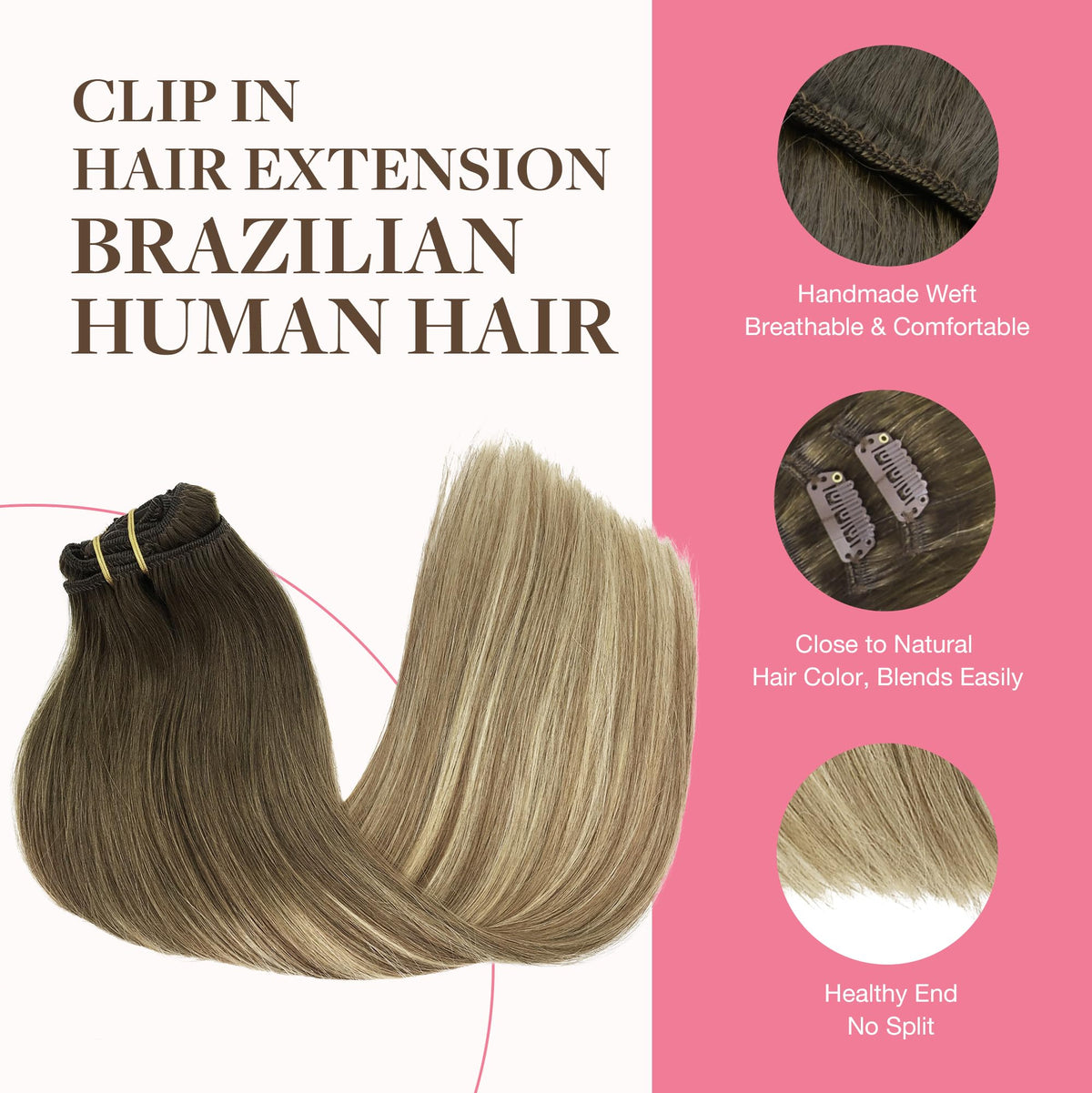 GOO GOO Clip in Hair Extensions packaging with 9 pieces