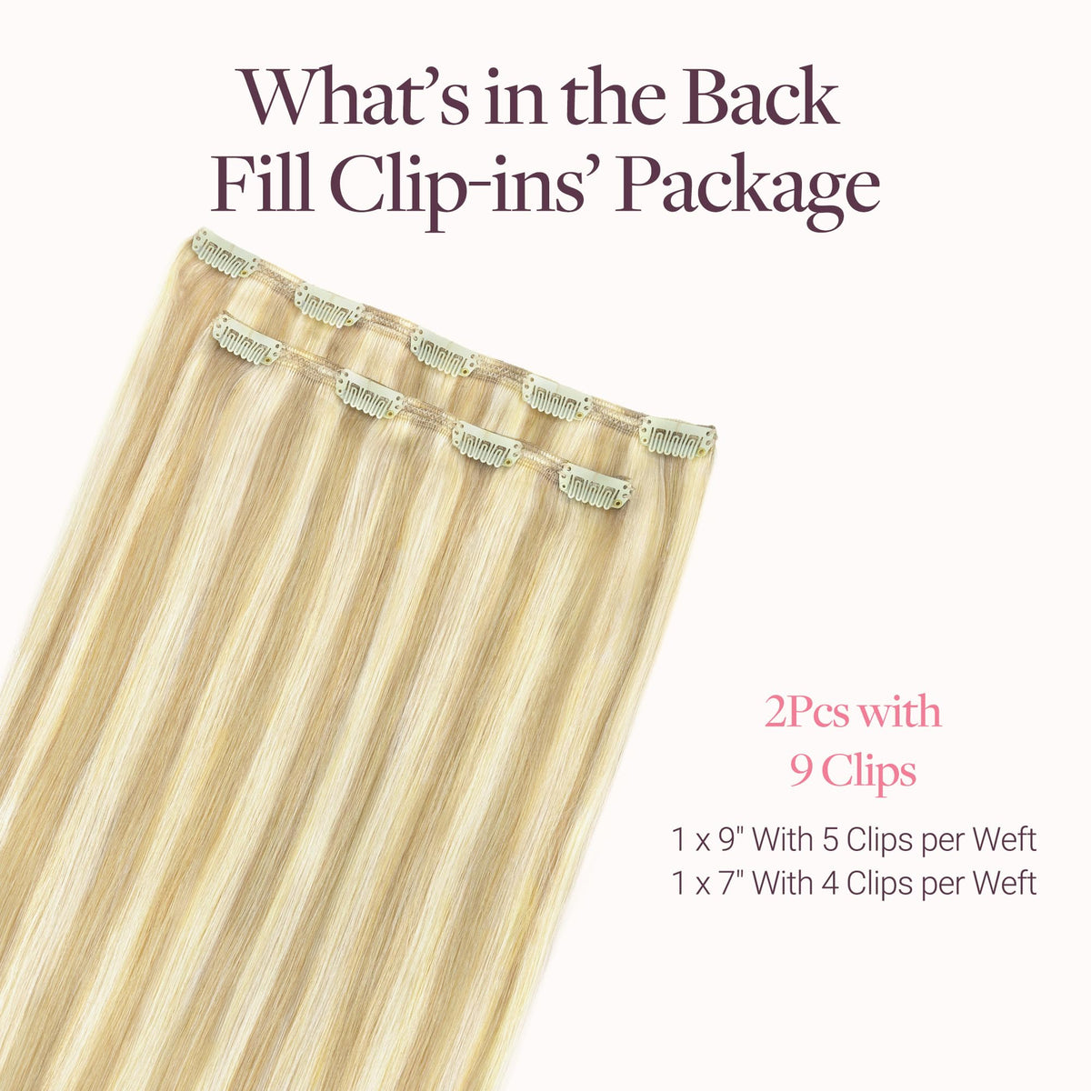 GOO GOO Clip in Hair Extensions packaging with clips