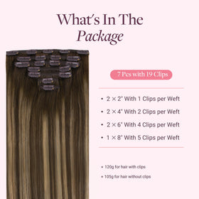 GOO GOO Clip in Hair Extensions packaging with clips included