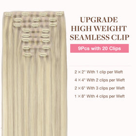 GOO GOO Clip in Hair Extensions packaging with color options
