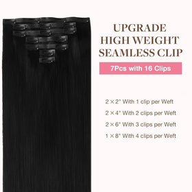 GOO GOO Clip in Hair Extensions packaging with color options