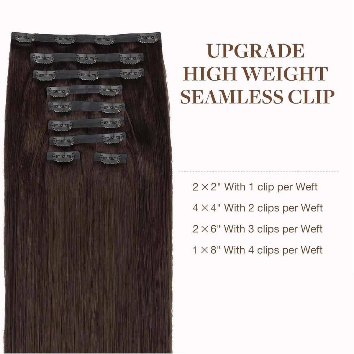 GOO GOO Clip in Hair Extensions packaging with colour options
