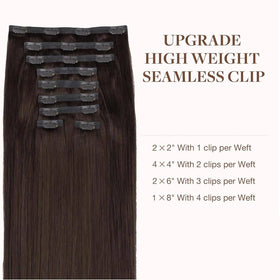 GOO GOO Clip in Hair Extensions packaging with colour options