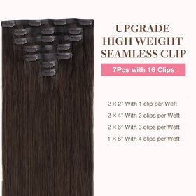 GOO GOO Clip in Hair Extensions packaging with colour options