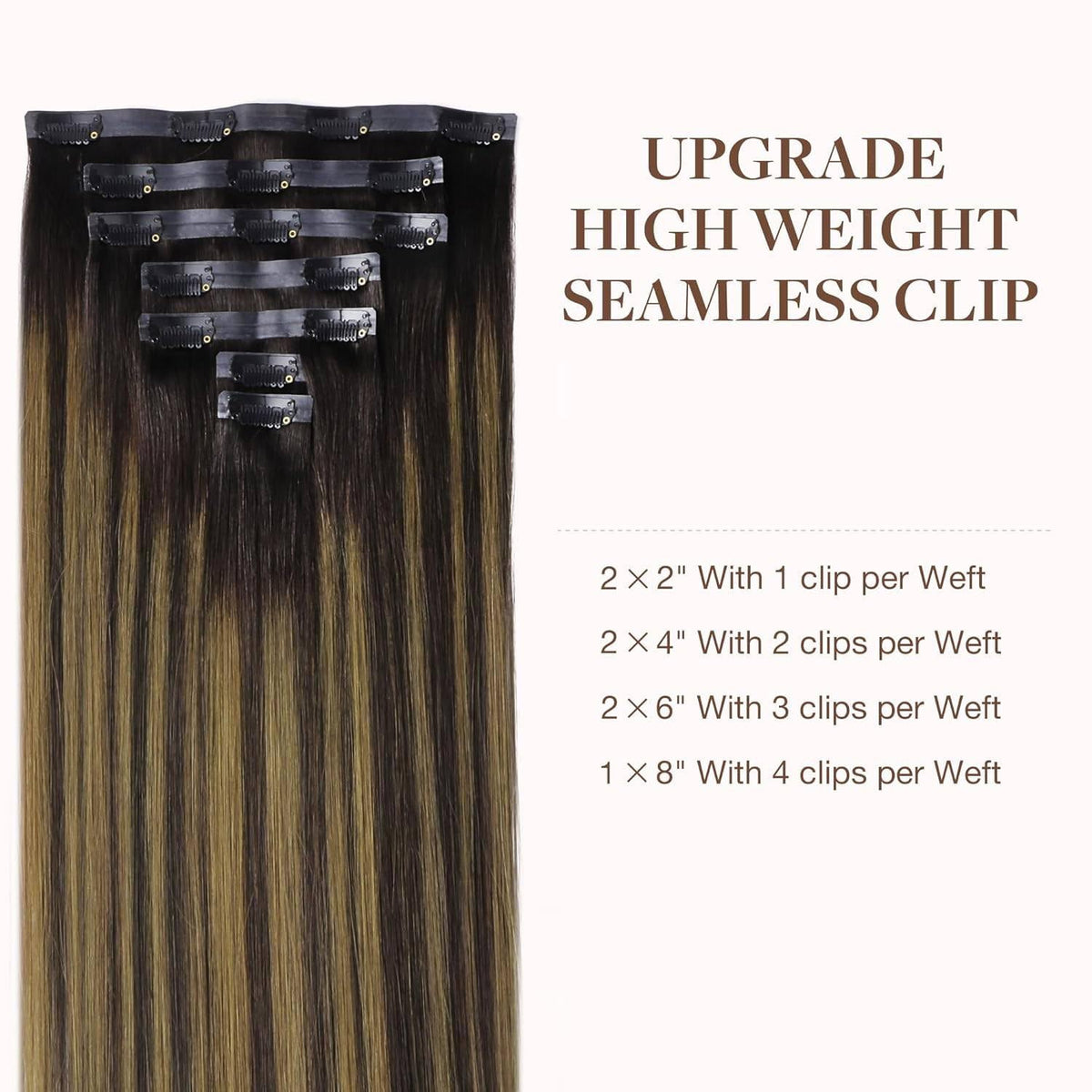 GOO GOO Clip in Hair Extensions packaging with detailed information