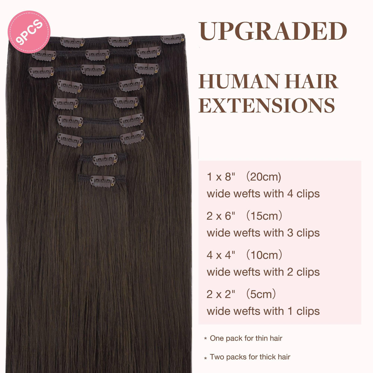 GOO GOO Clip in Hair Extensions packaging with details