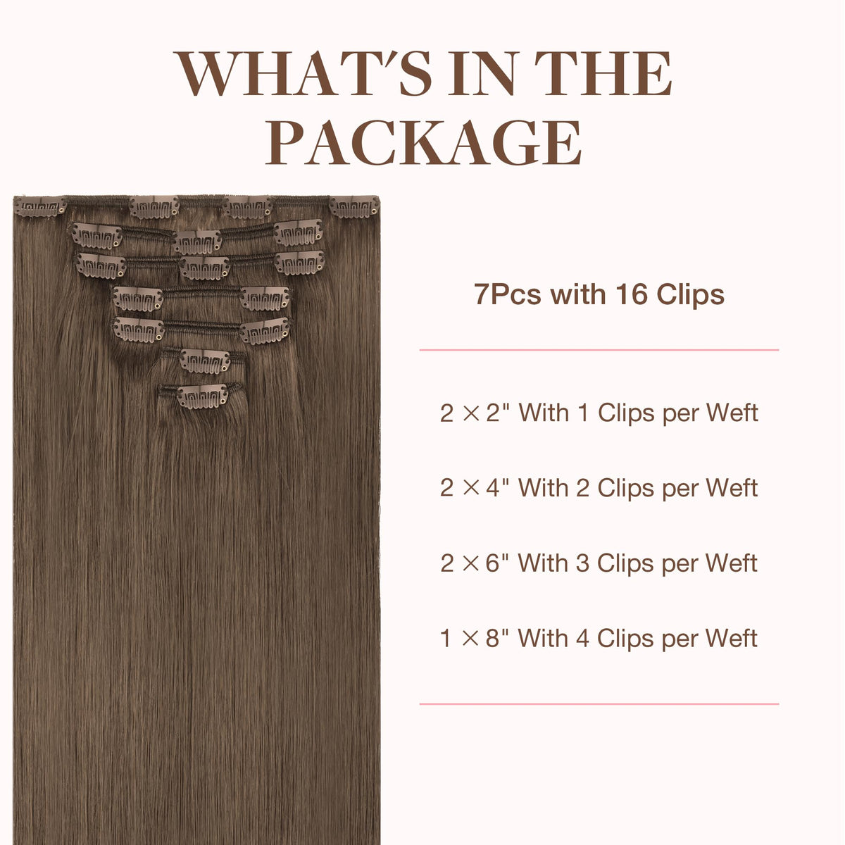 GOO GOO Clip in Hair Extensions packaging with details
