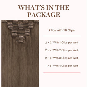 GOO GOO Clip in Hair Extensions packaging with details