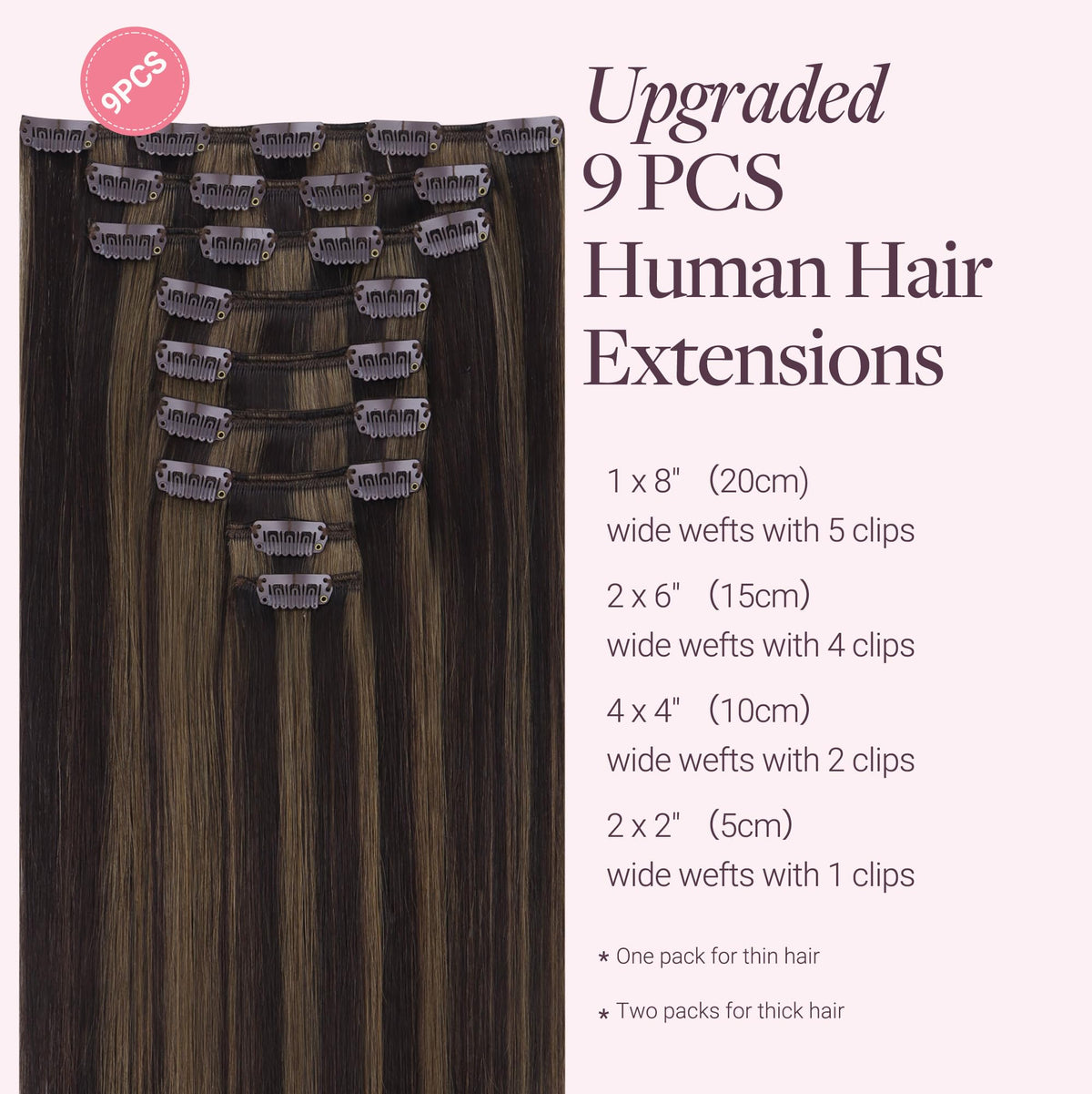 GOO GOO Clip in Hair Extensions packaging with details