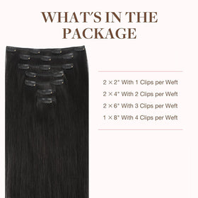 GOO GOO Clip in Hair Extensions packaging with product details