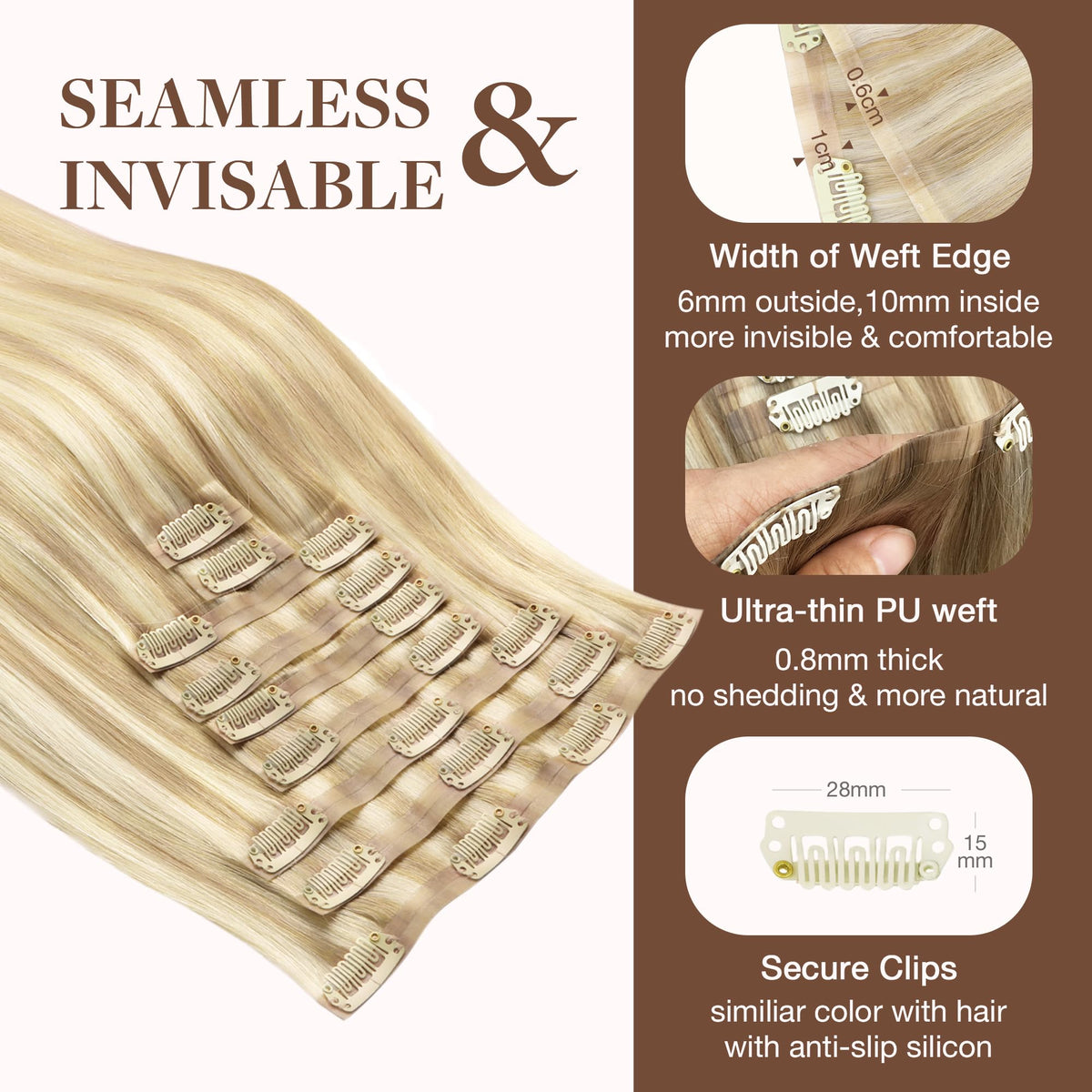 GOO GOO Clip in Hair Extensions packaging with product details