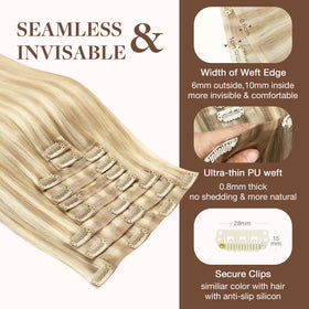 GOO GOO Clip in Hair Extensions packaging with product details