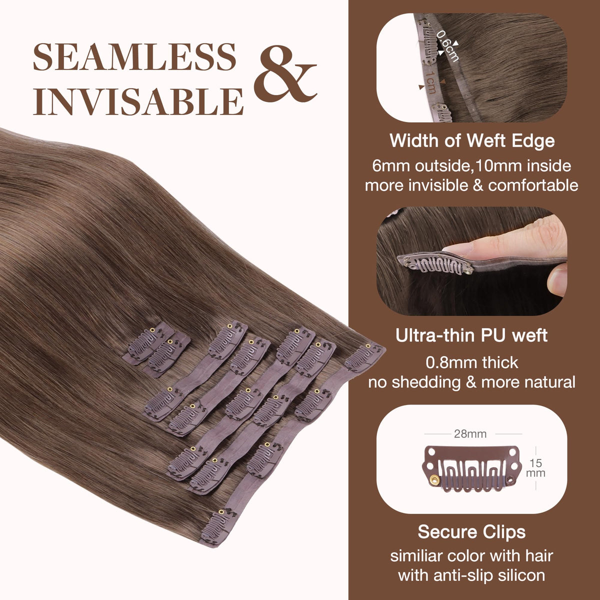 GOO GOO Clip in Hair Extensions packaging with product details
