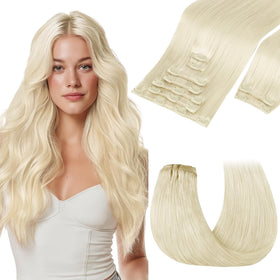 GOO GOO Clip in Hair Extensions real human hair front view