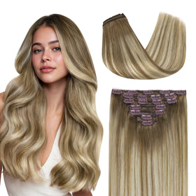 GOO GOO Clip in Hair Extensions real human hair front view