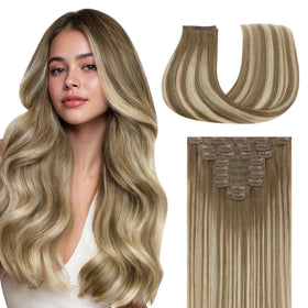 GOO GOO Clip in Hair Extensions real human hair front view