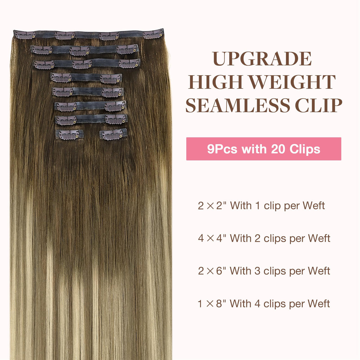GOO GOO Clip in Hair Extensions showcasing high-quality clips