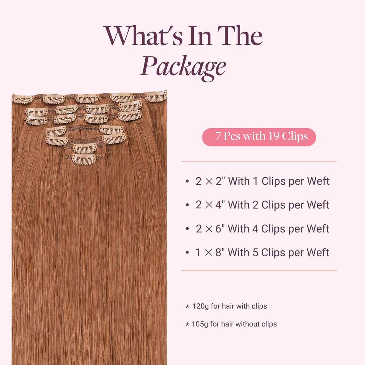 GOO GOO Clip in Hair Extensions showcasing various colour options