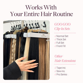 GOO GOO Clip in Hair Extensions showcasing various colour options