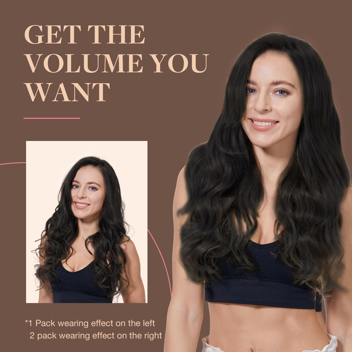 GOO GOO Clip in Hair Extensions showing application process
