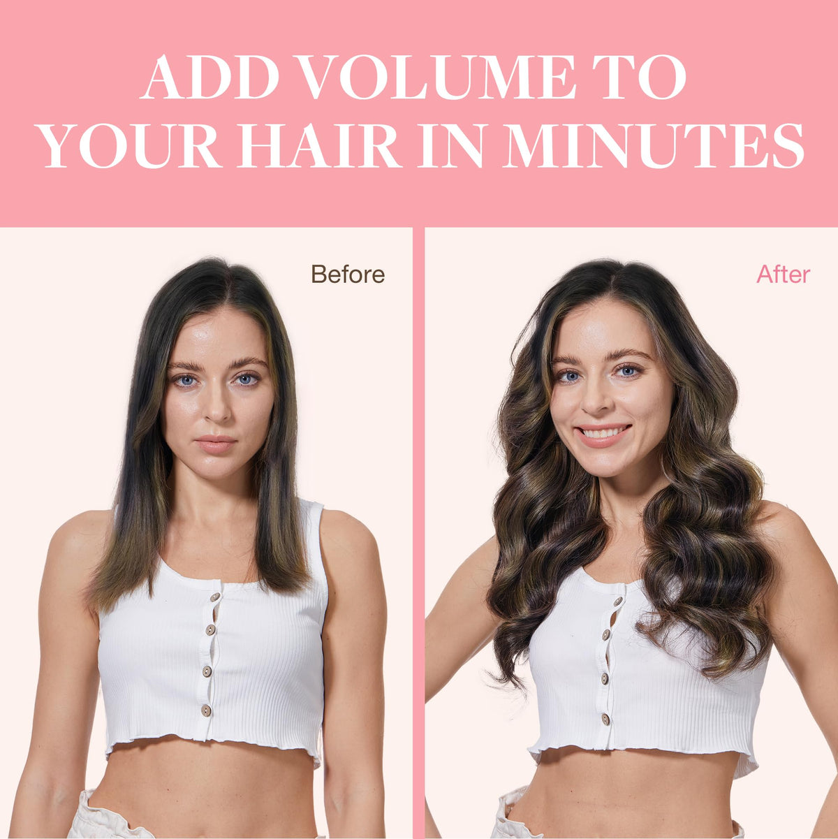 GOO GOO Clip in Hair Extensions showing balayage colour