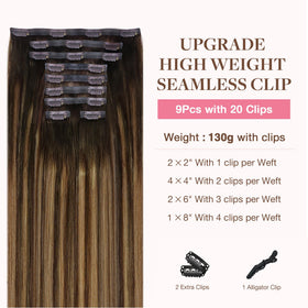 GOO GOO Clip in Hair Extensions showing clips and texture