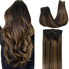 GOO GOO Clip in Hair Extensions showing clips and texture