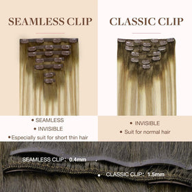 GOO GOO Clip in Hair Extensions showing colour gradient
