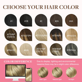 GOO GOO Clip in Hair Extensions showing colour variation