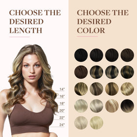 GOO GOO Clip in Hair Extensions showing colour variation